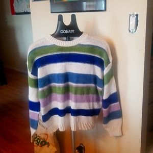 Miss Look Striped Sweater 5X fits like 2X